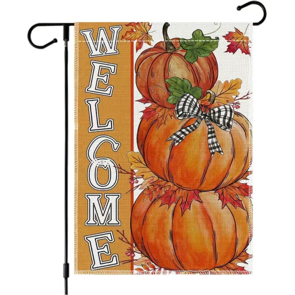 Double Sided Welcome Pumpkin Garden Flag 18x12